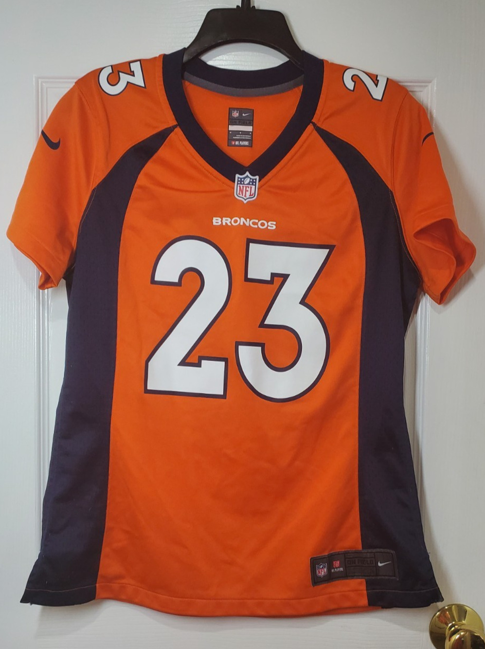 Nike Denver Broncos Ronnie Hillman #23 NFL On Field Jersey Women's M Orange